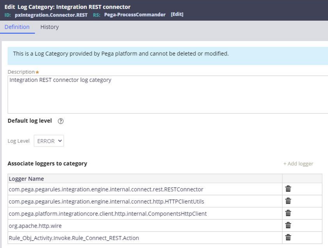 Log Categories Dev Studio