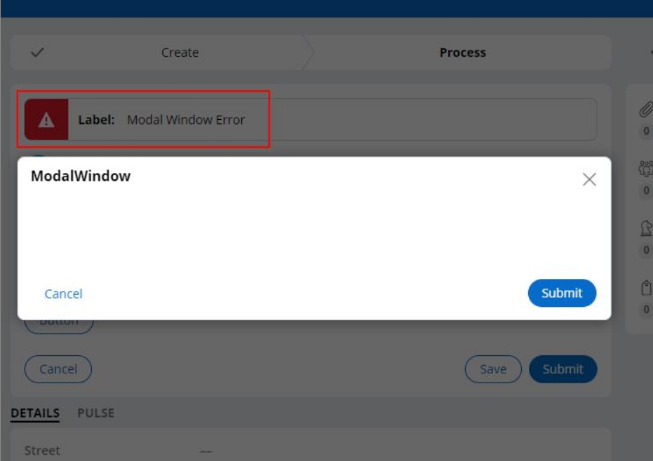 Wrong Modal Validation